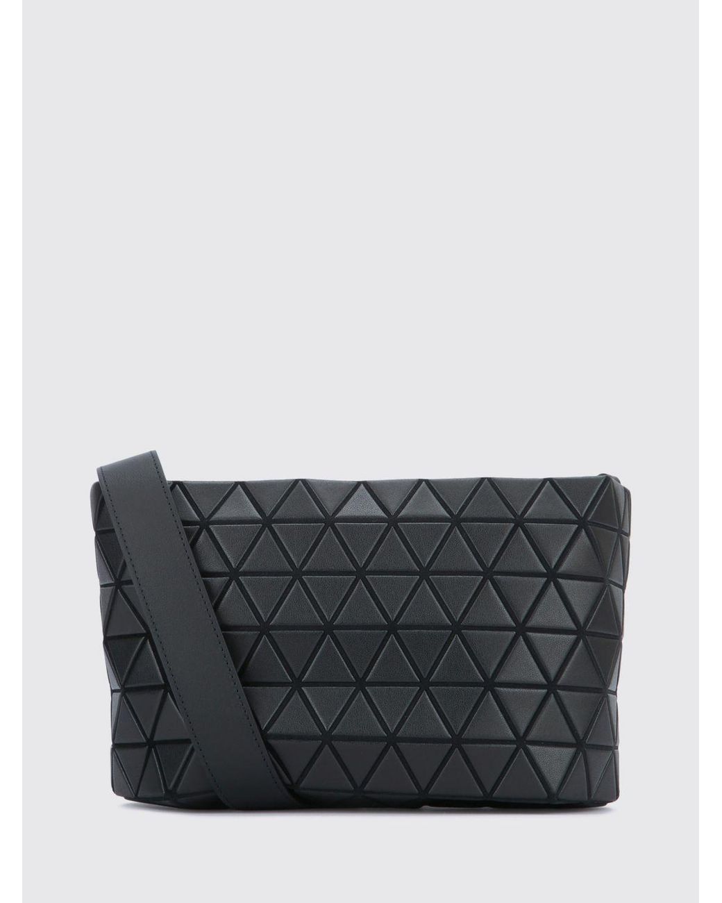 Issey Miyake Gray Pvc Crossbody Bag With Geometric Design