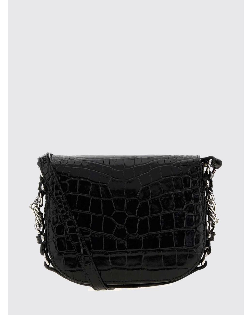 Vivienne Westwood Black Hunter Croc-Effect Leather Mini Crossbody Bag