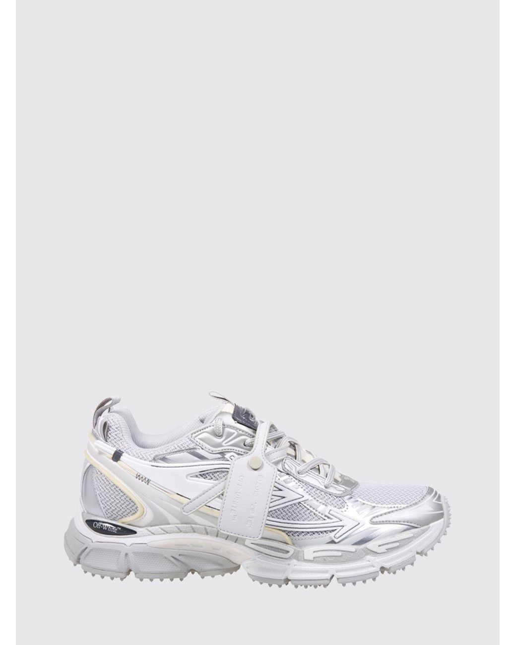 Off-White c/o Virgil Abloh White Bicolour Be Right Back Mesh Trainers With A Notched Sole