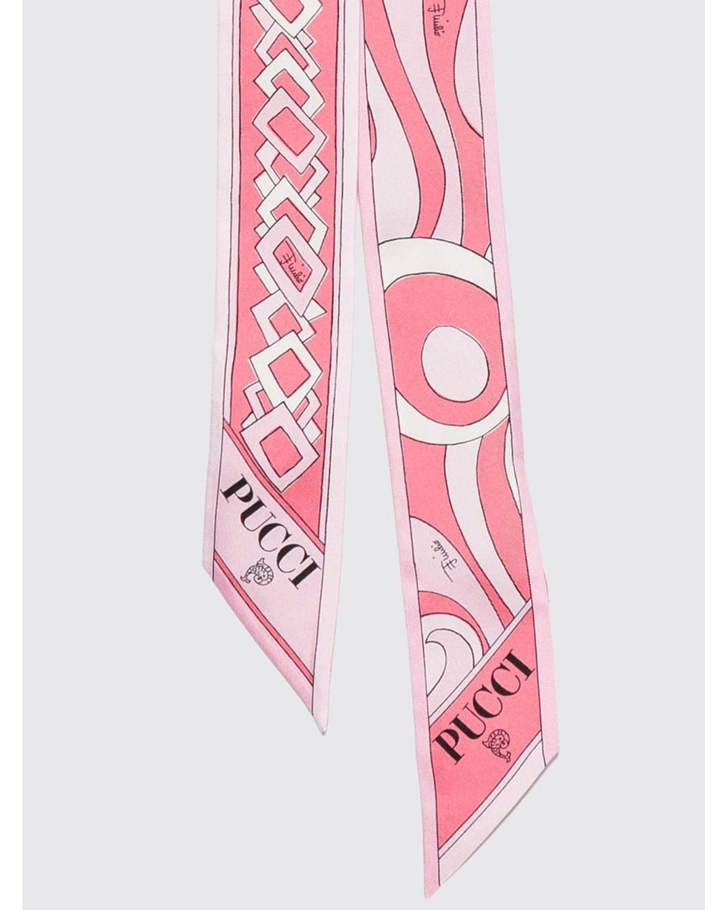 Emilio Pucci White Vintage Design Bandeau Foulard
