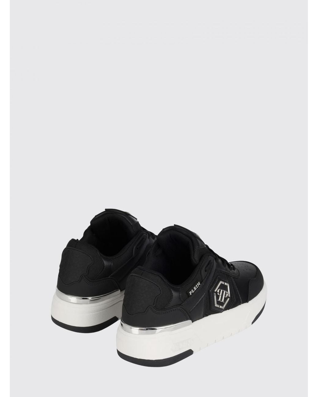 Philipp Plein Black Runner Hexagon Predator Lace-Up Sneakers