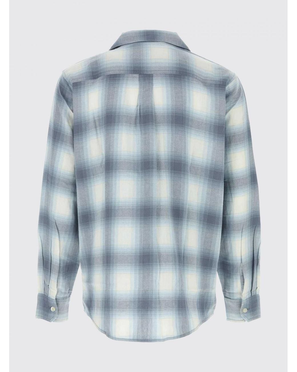 Carhartt Blue Check Cotton Shirt With Cuban Collar for men