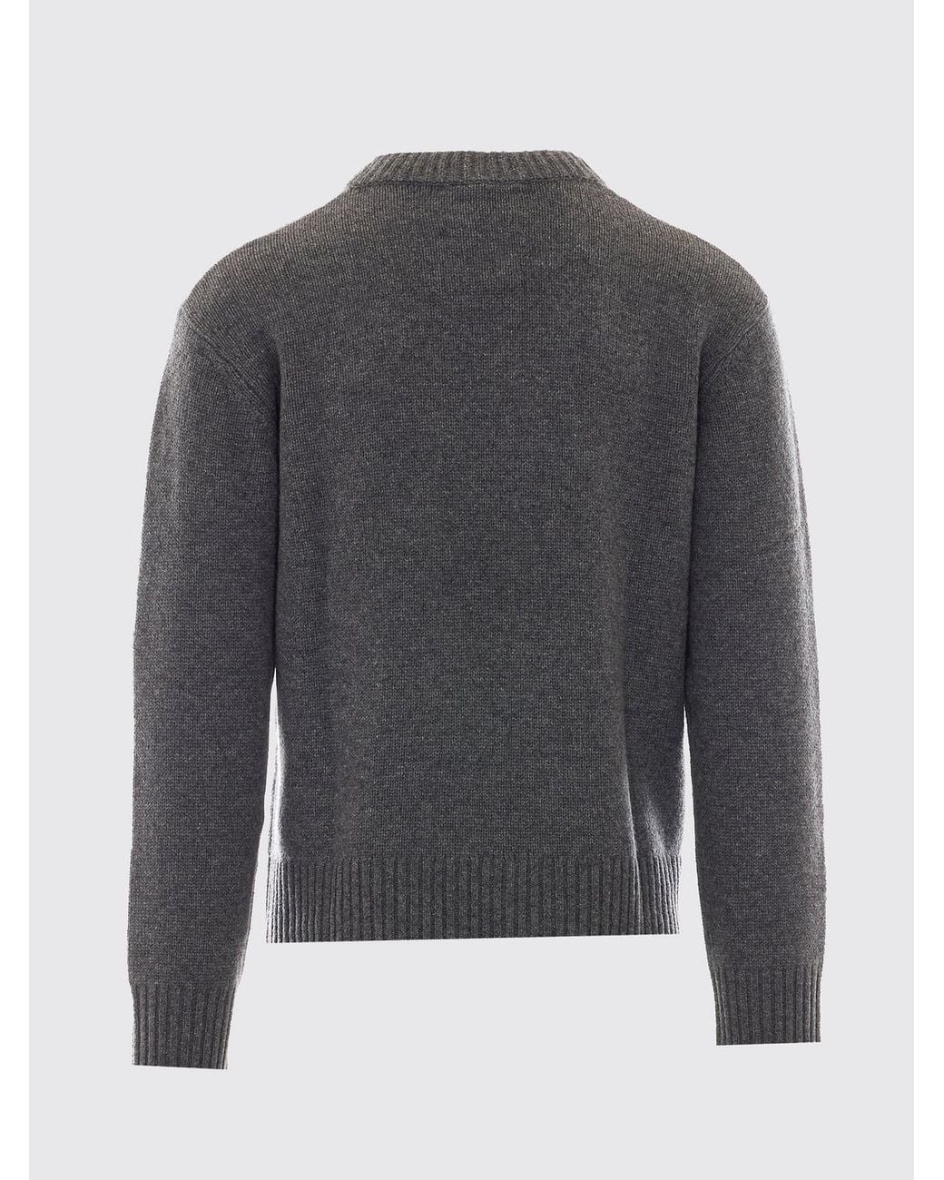 Lisa Yang Gray 100% Cashmere Crewneck Jumper With Dropped Shoulders for men