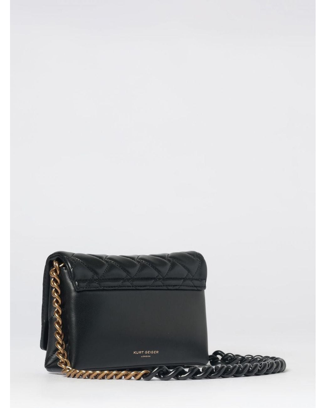 Kurt Geiger Black Kensington Quilted Smooth Leather Mini Bag