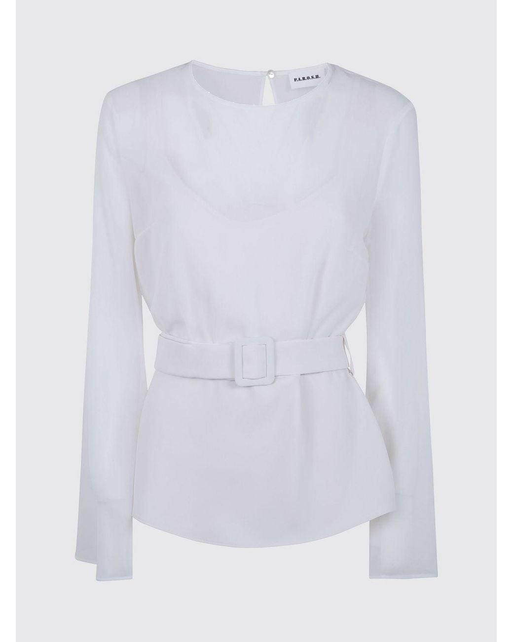 Blusa A Maniche Lunghe di P.A.R.O.S.H. in White