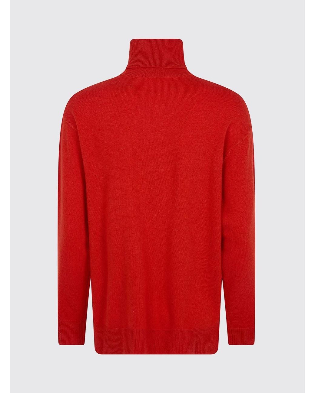 P.A.R.O.S.H. Red Long-Sleeved Pure Cashmere Roll Neck Jumper P.A.R.O.S.H. With Ribbed Trims