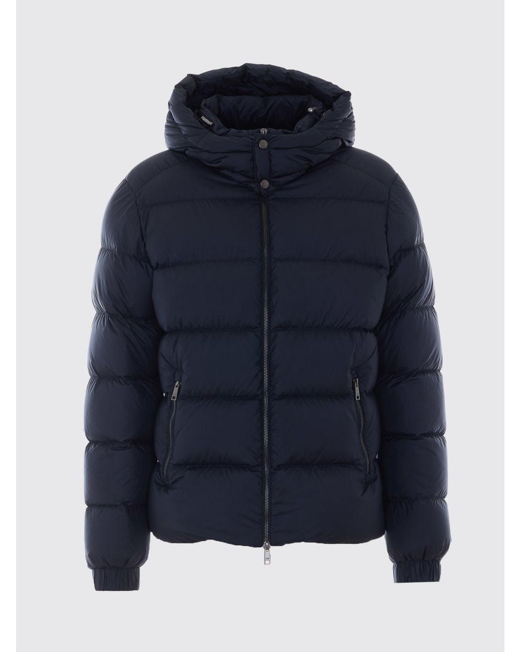 Add Blue Quilted Down Jacket for men