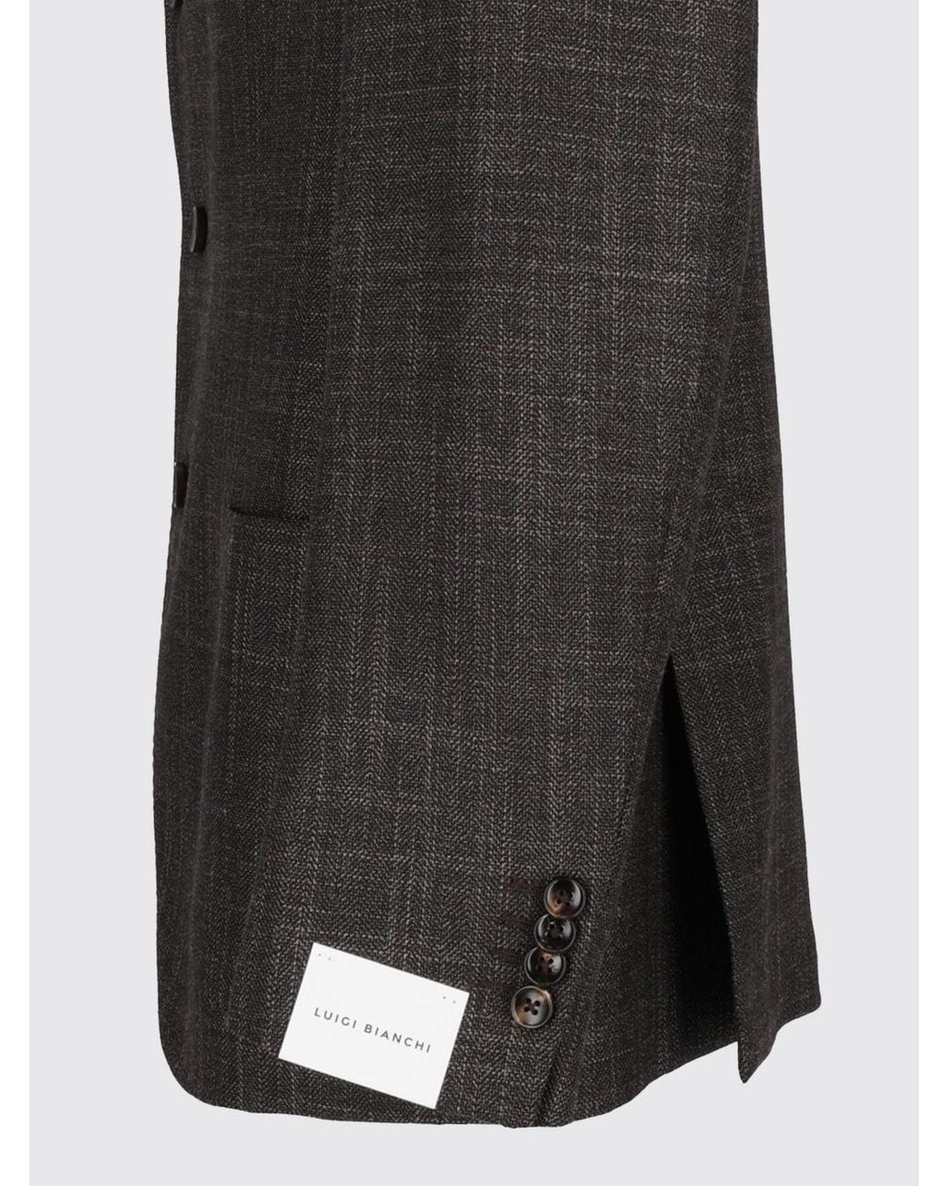 Luigi Bianchi Gray Single-Breasted Virgin Wool And Silk Blazer With Lapels for men