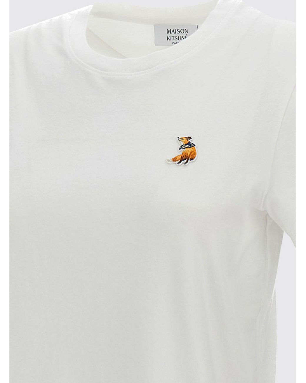 Maison Kitsuné White Maison Kitsun&Eacute Cotton Logo T-Shirts