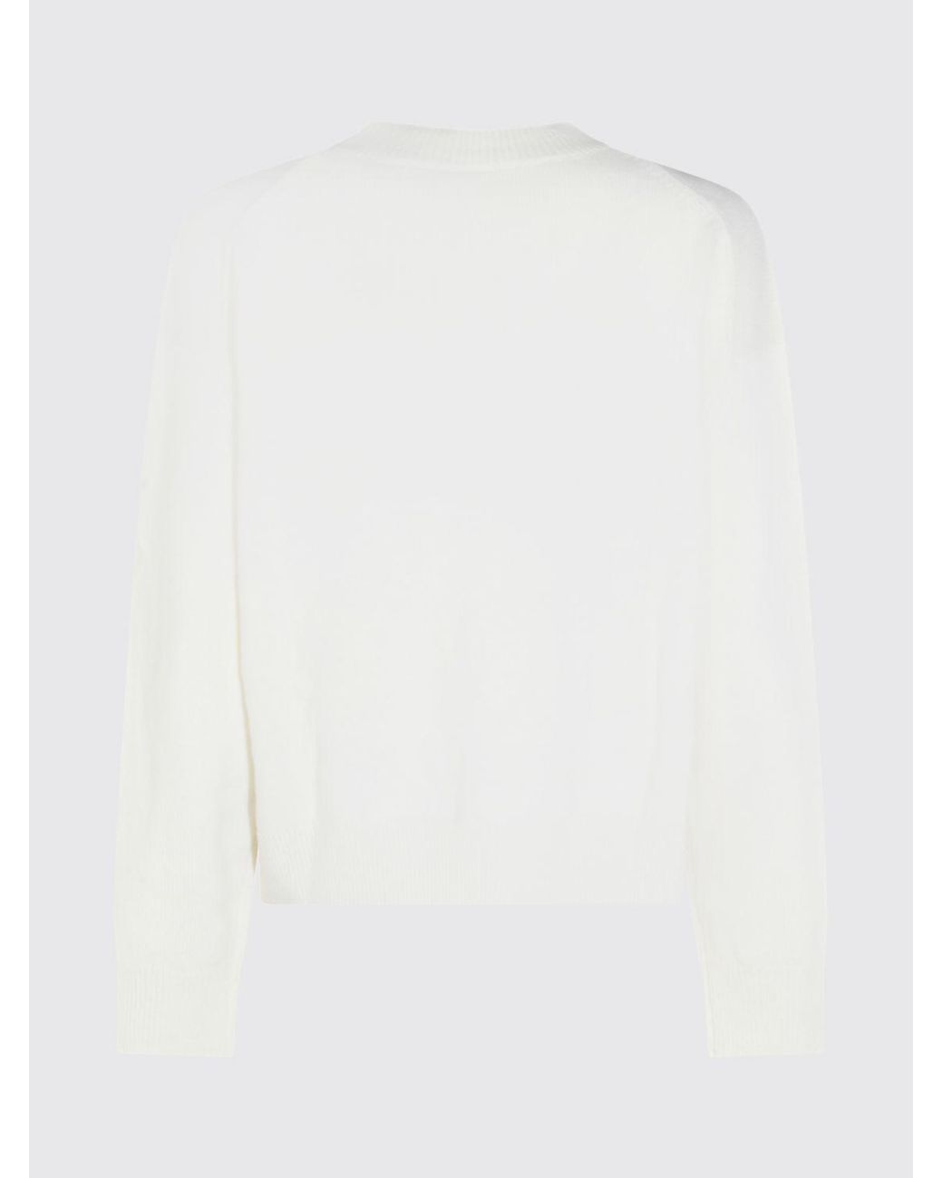 Anine Bing White Pure Cashmere Crewneck Jumper With Dropped Shoulders