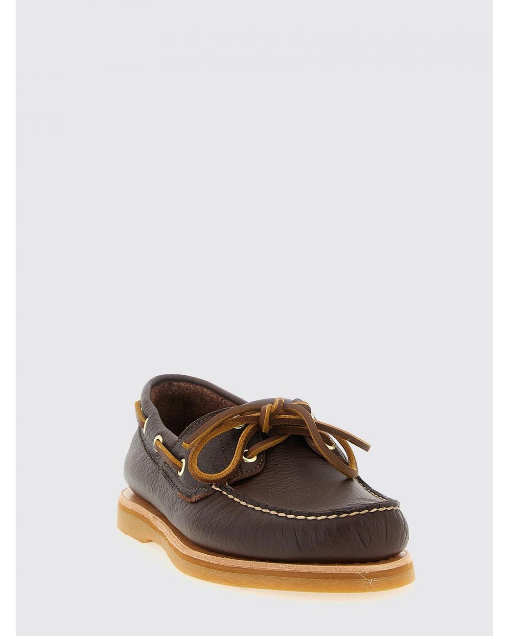 Timberland Brown Noreen Suede Leather Boat Shoes With Raised Apron Toe for men