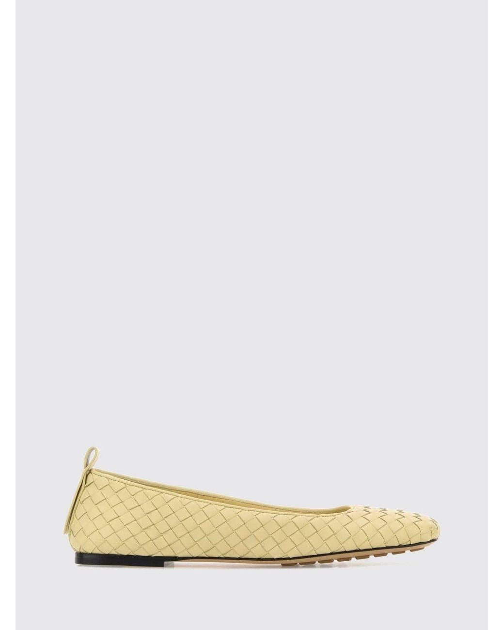 Bottega Veneta Natural Charlotte Woven Lambskin Square-Toe Ballet Flats