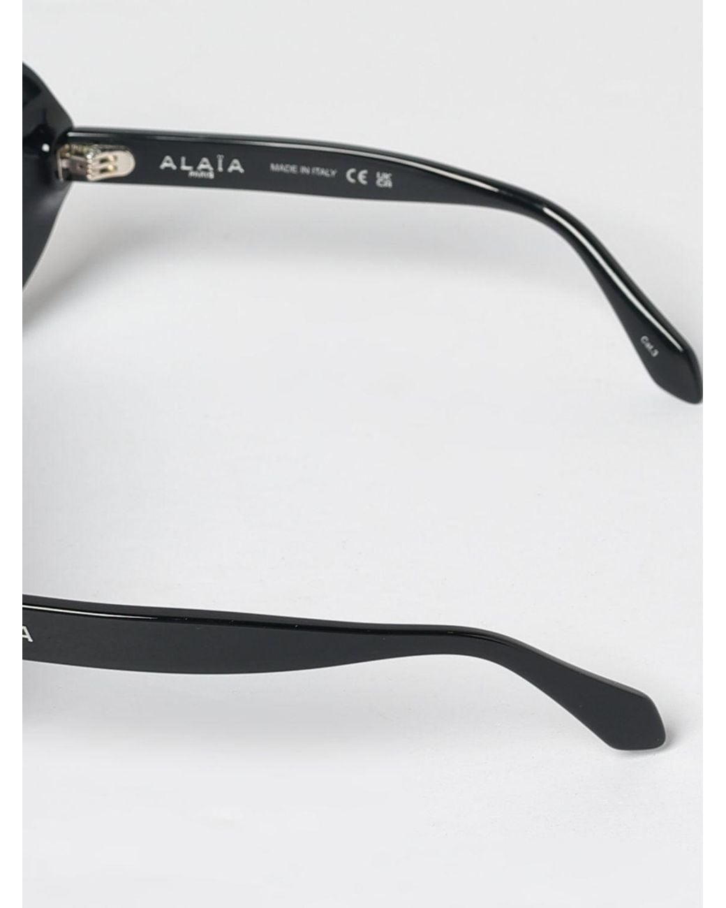 Alaïa Black Rounded Acetate Shield Sunglasses