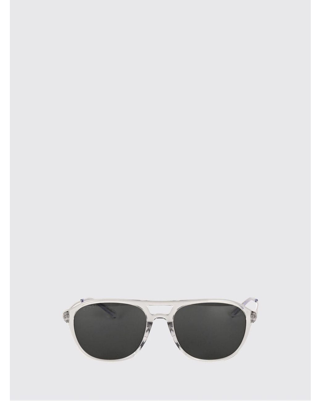 Gucci White Rounded Double-Bridge Sunglasses for men