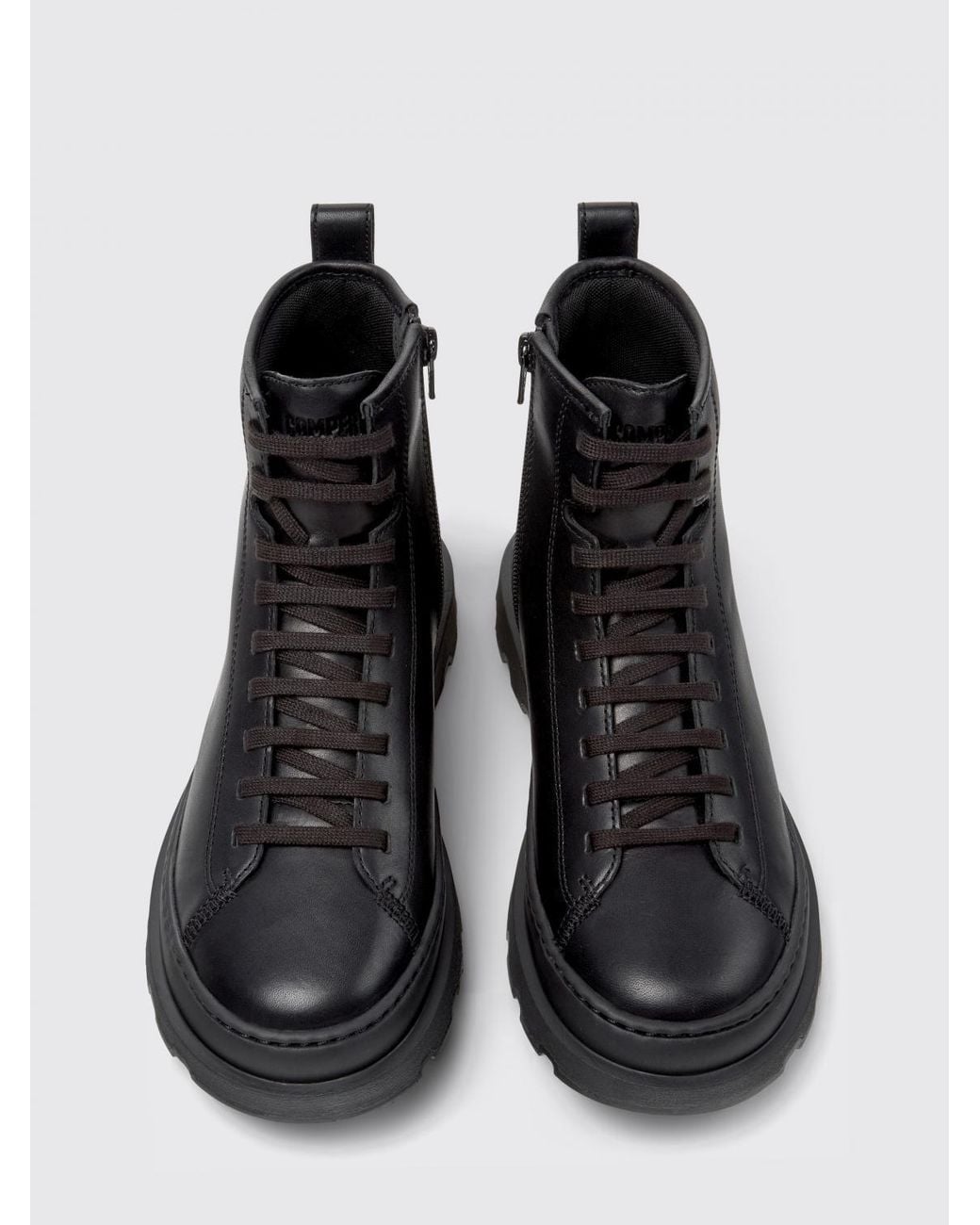 Camper Black Brutus+ Leather Ankle Boot