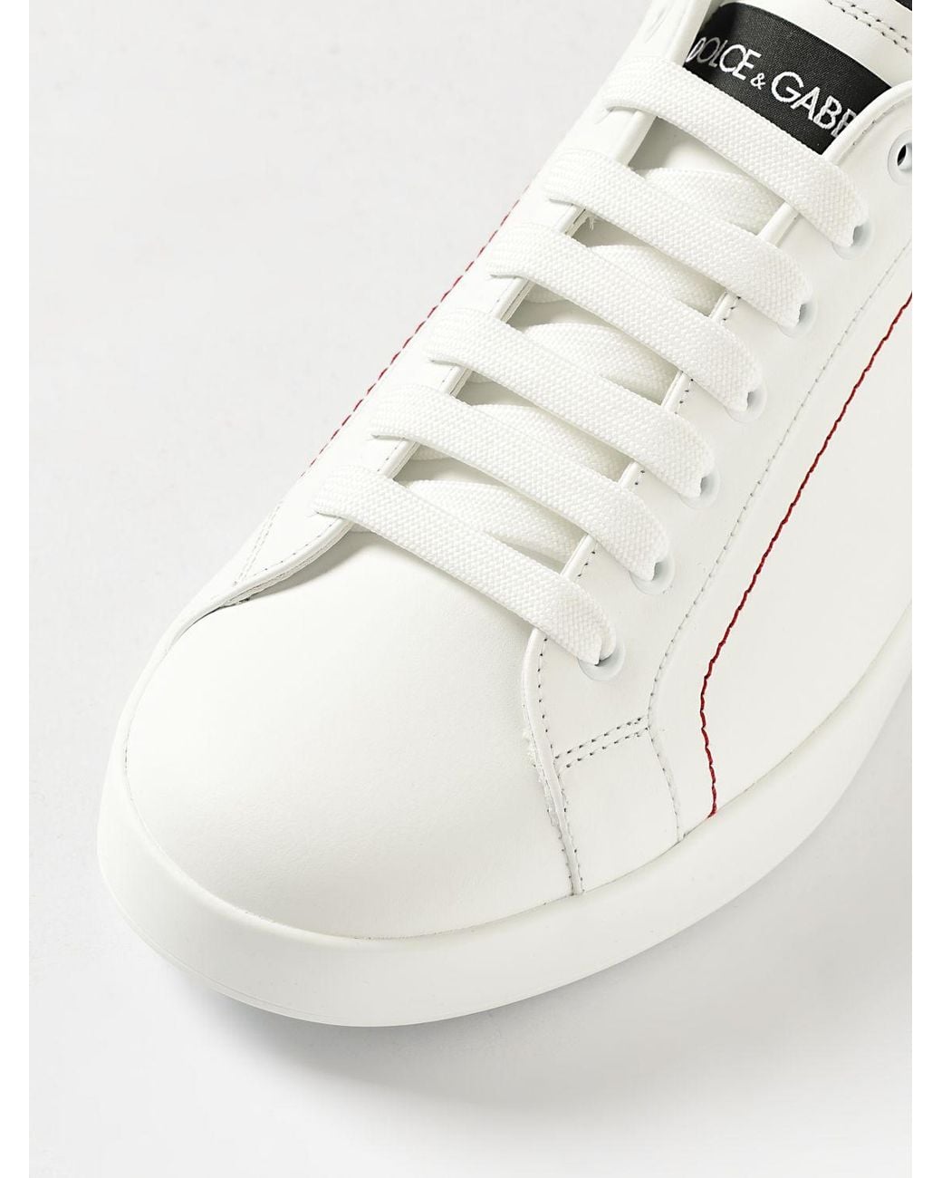 Dolce & Gabbana White Dolce &Amp Gabbana Portofino Leather Sneakers for men
