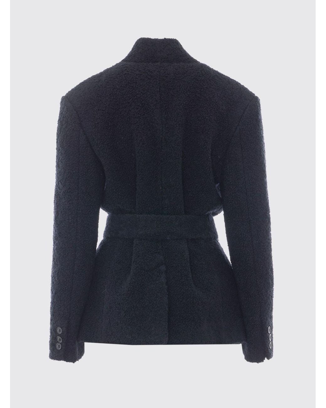 Isabel Marant Blue Double-Breasted Wool And Alpaca Short Coat With Belt
