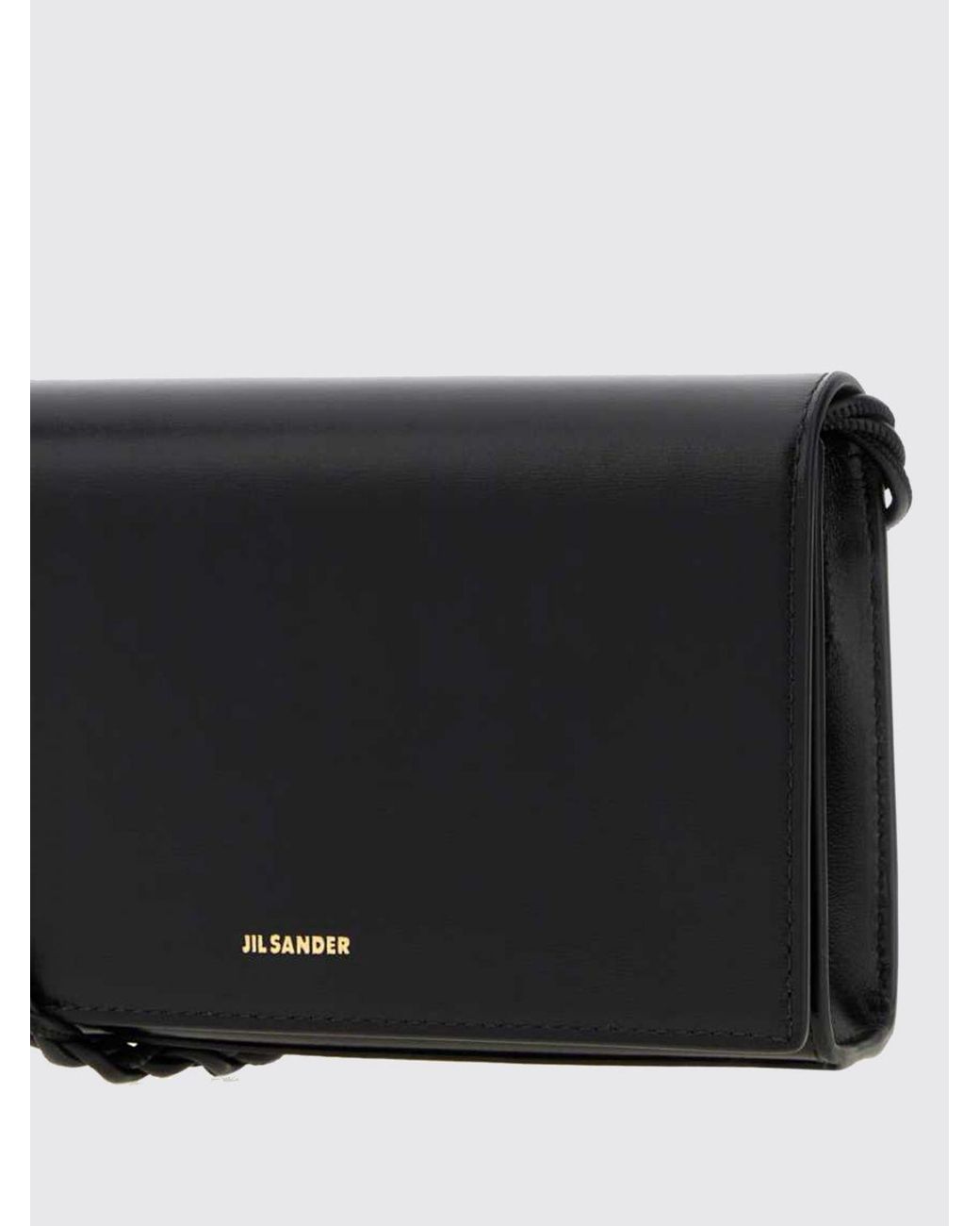 Jil Sander Black Tangle Mini Leather Crossbody Bag With Braided Strap