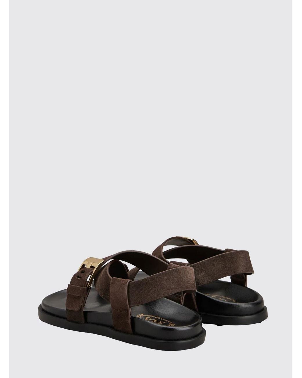 Tod's White Suede Thong Sandals With Low Heel And Strap