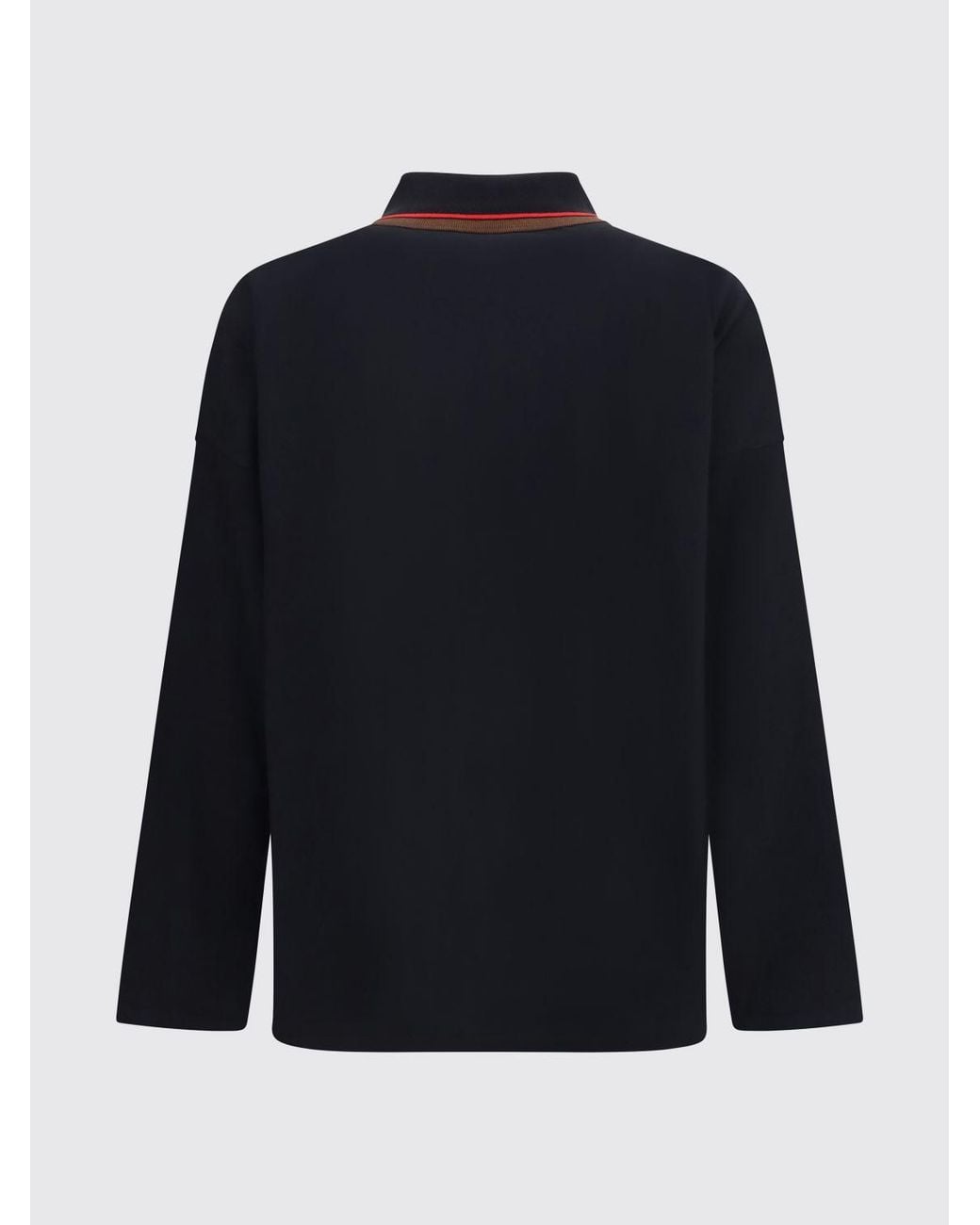 Vivienne Westwood Blue Long-Sleeved Cotton Polo Shirt With Embroidered Orb Logo for men
