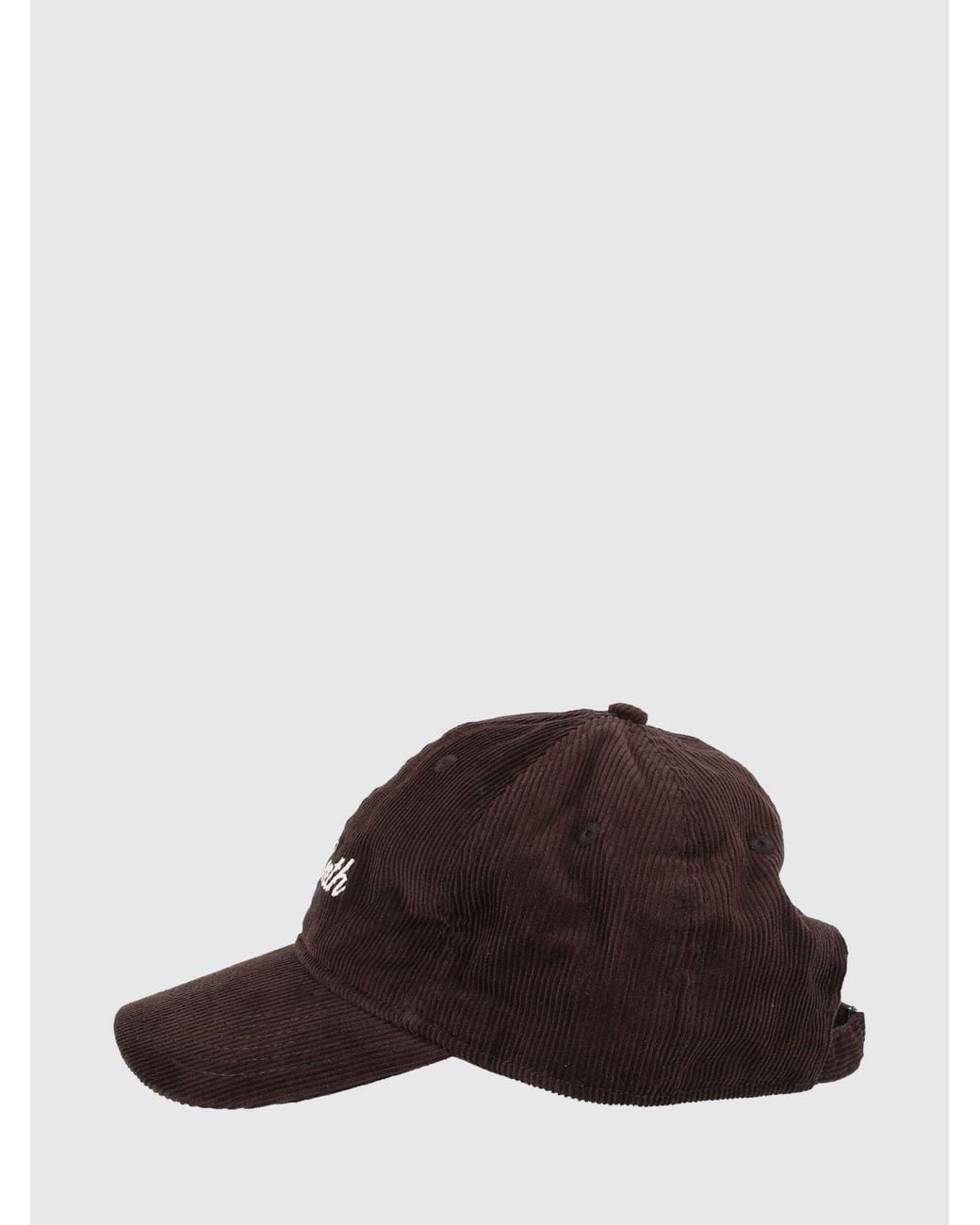 Mc2 Saint Barth Brown Corduroy Baseball Cap With Embroidered Logo