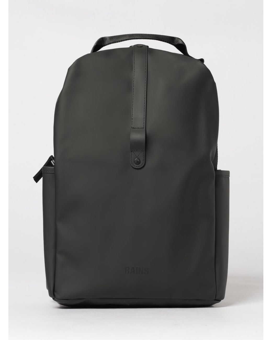 Rains Black Clip Front Backpack for men