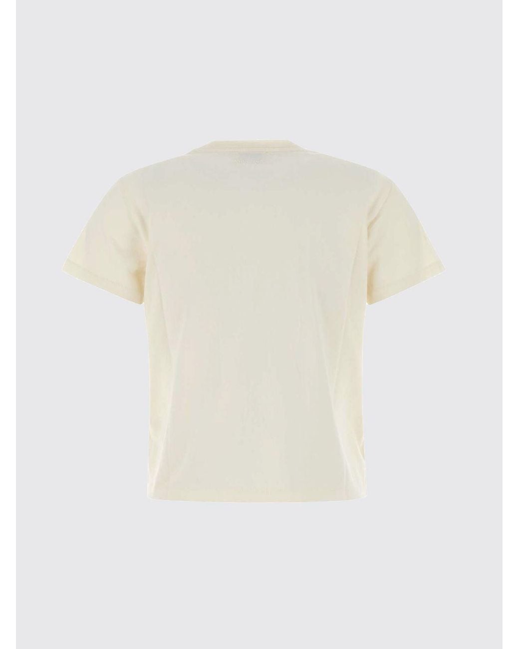 Anine Bing White Cotton Crewneck T-Shirt With Contrasting Logo And Short Sleeves