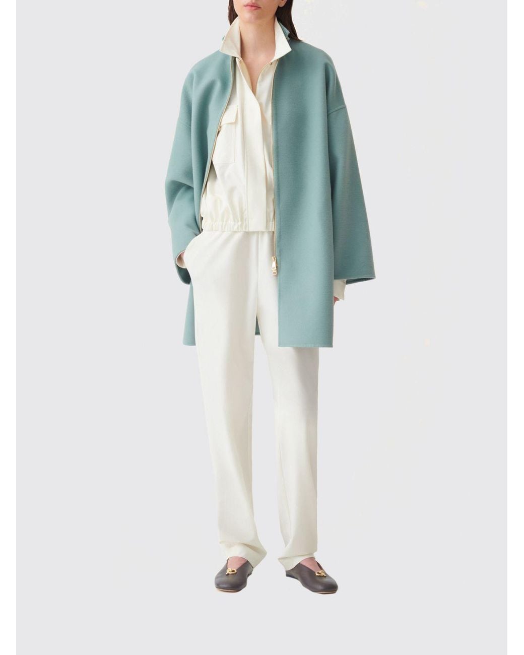 Fabiana Filippi White High-Waisted Wide-Leg Palazzo Trousers With Patch Pockets