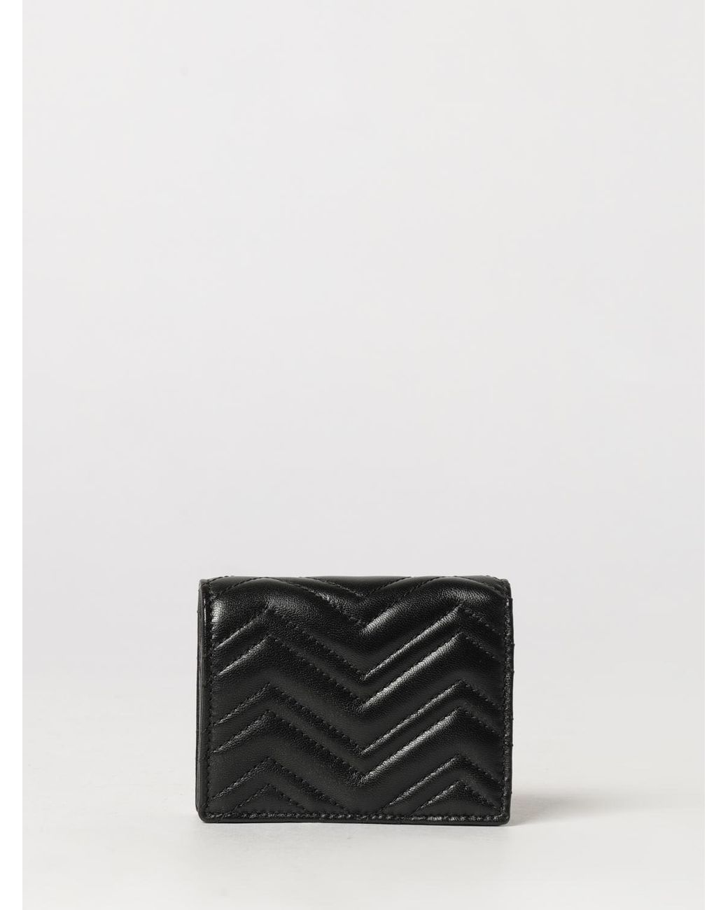 Gucci Black Gg Marmont Chevron Matelassé Nappa Bifold Wallet
