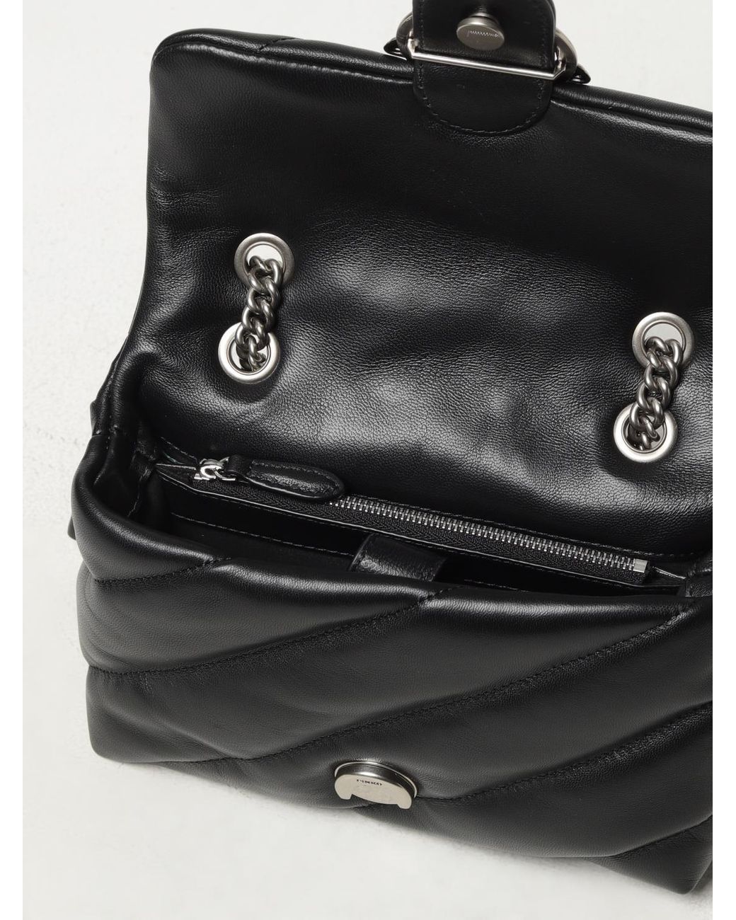 Bolso Love Berry De Napa Acolchada Pinko de color Black