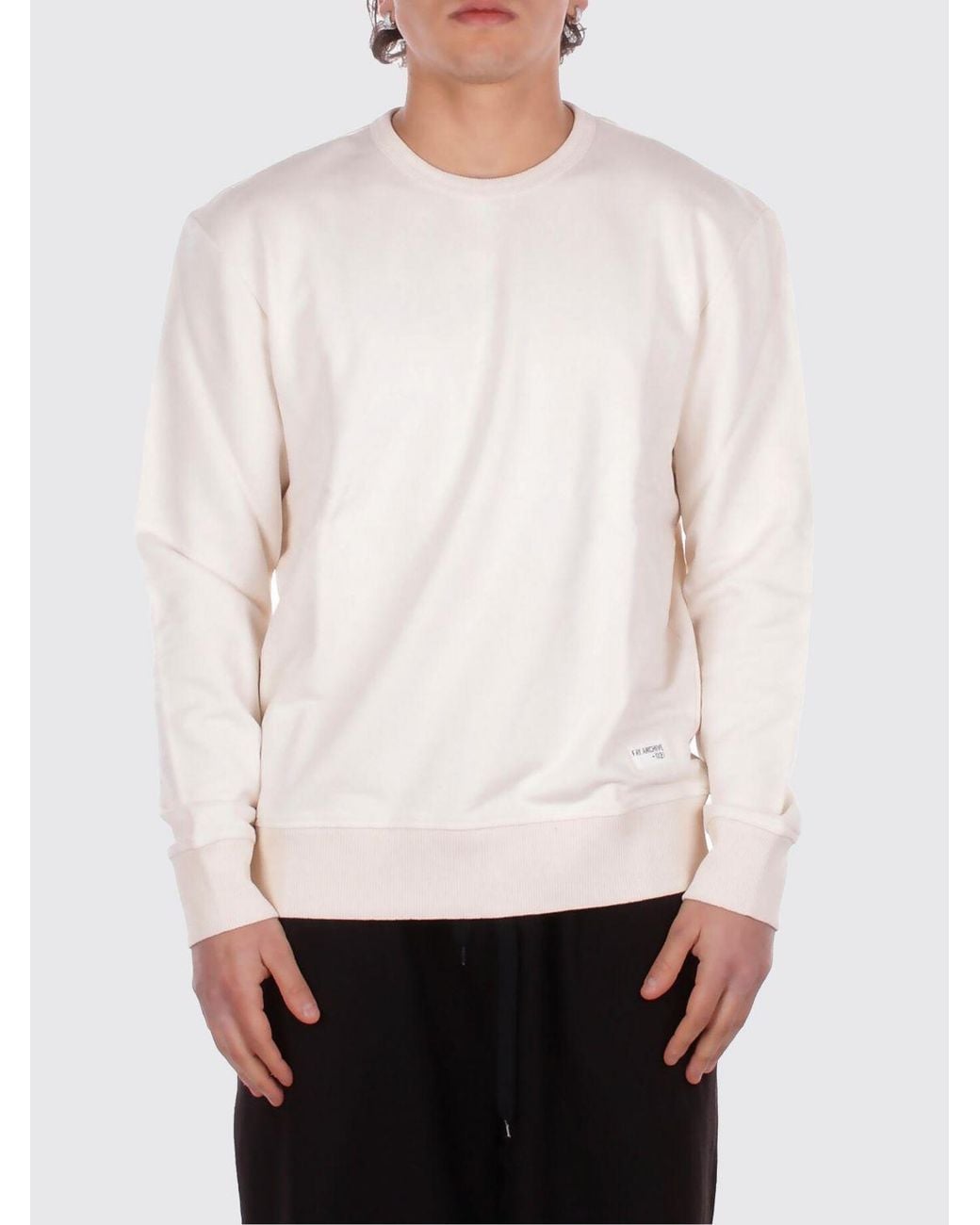 Fay White Cotton Crew Neck Sweatshirt for men