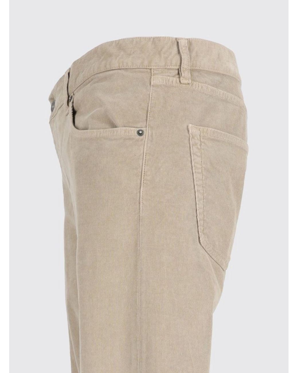 Dondup Natural Mid-Rise Slim Fit Corduroy Trousers With Turn-Up Cuffs for men