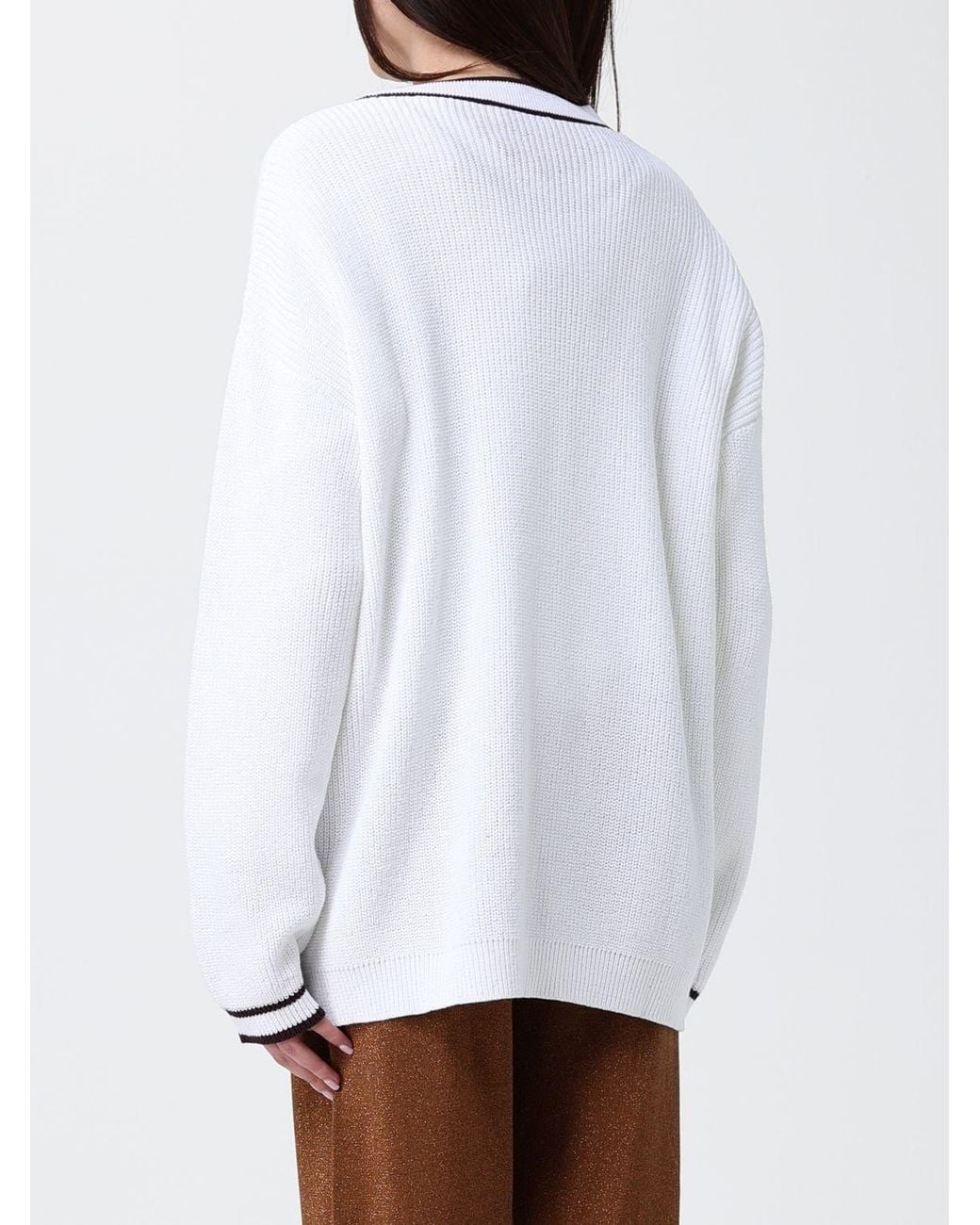 Kangra White Cotton Casual Cardigan