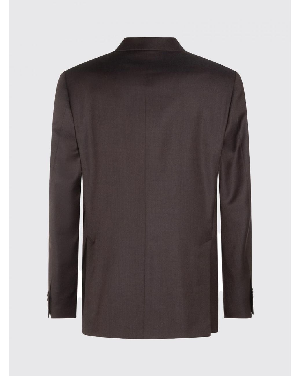 Lardini Gray Formal Double-Breasted Pure Virgin Wool Suit With Notch Lapels for men