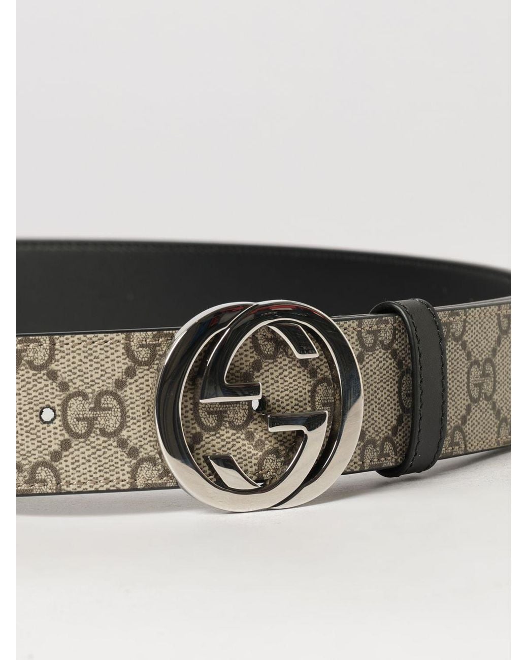 Cinturón Reversible De Lona Gg Supreme Y Piel Con Hebilla De Monograma Gucci de hombre de color Natural