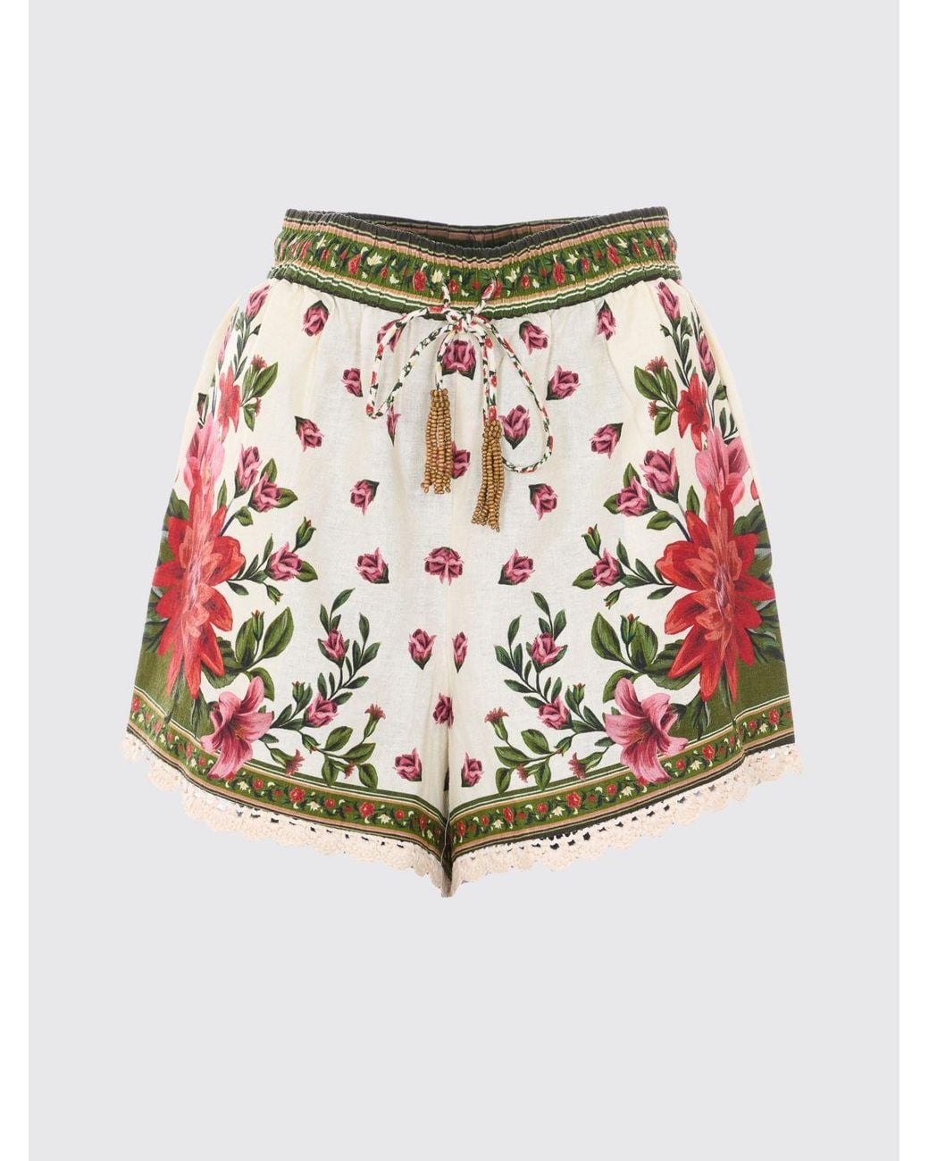 Farm Rio Black Floral Linen Shorts