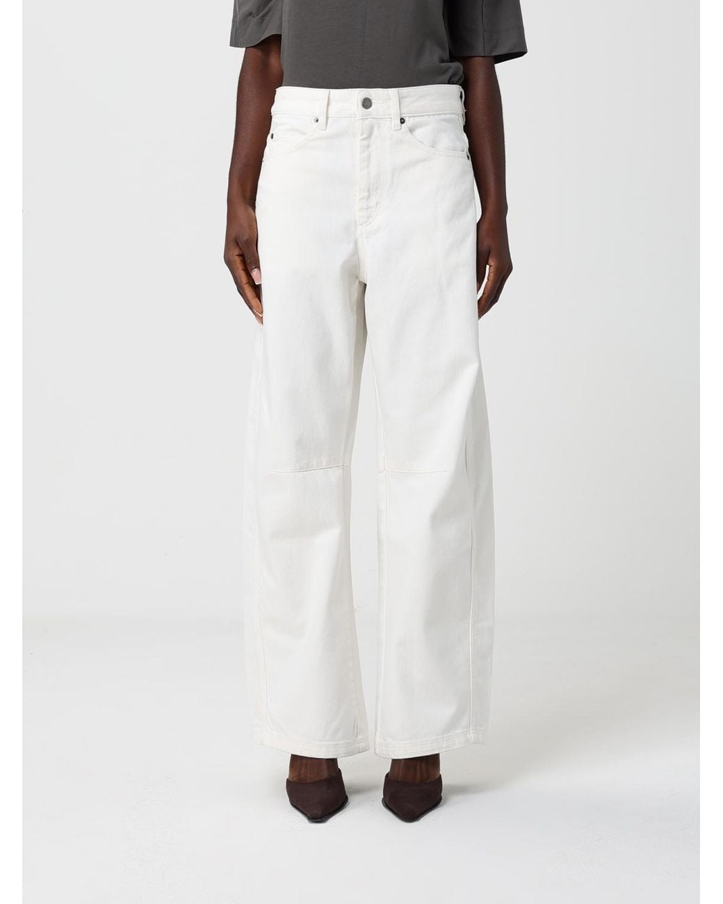 Soeur White Denim Palazzo Jeans