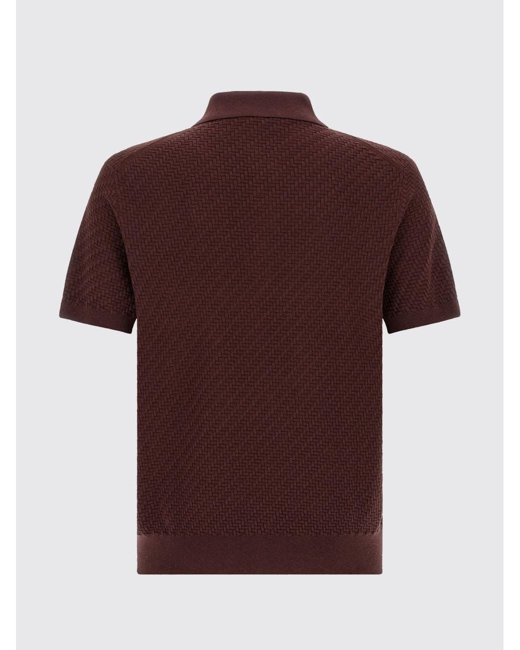 Brioni Red Slim Fit Knit Polo Shirt for men