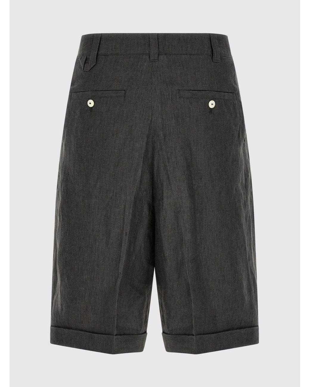 Jacquemus Black Striped Linen Tailored Shorts for men