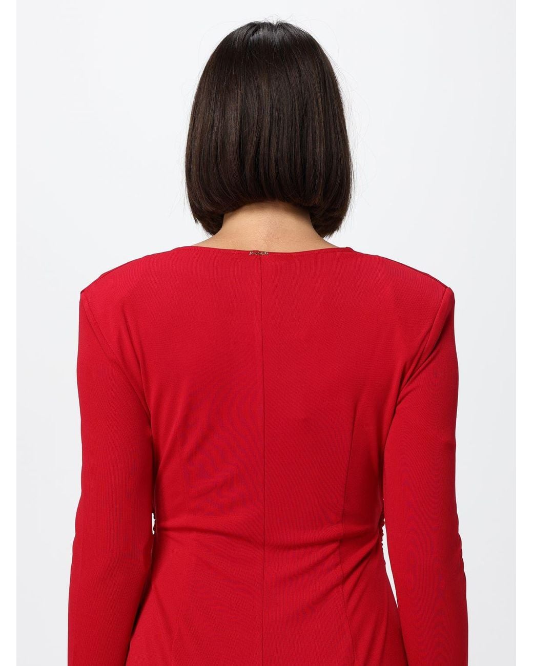 Twinset Red Slim Fit Midi Sheath Dress