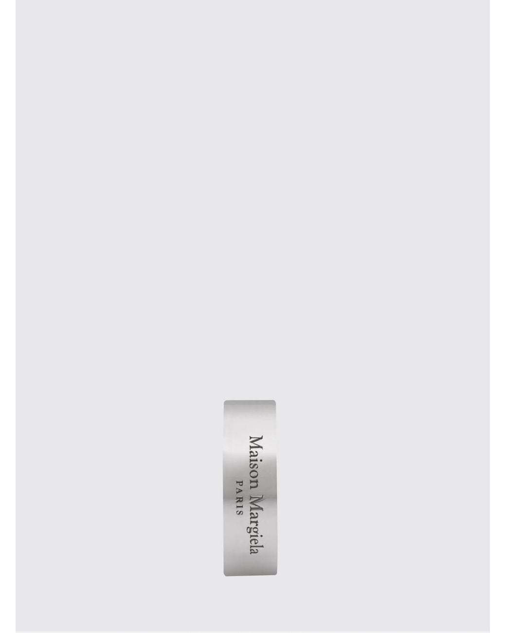 Maison Margiela White Engraved Logo Band Ring for men