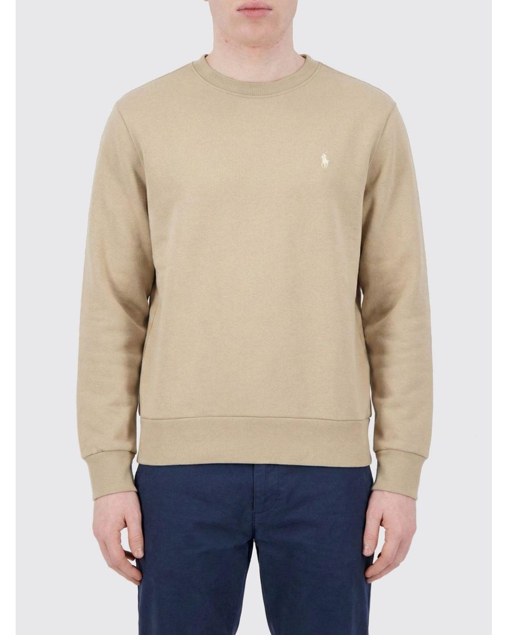 Polo Ralph Lauren Blue Cotton Crewneck Sweatshirt With Pony Logo for men