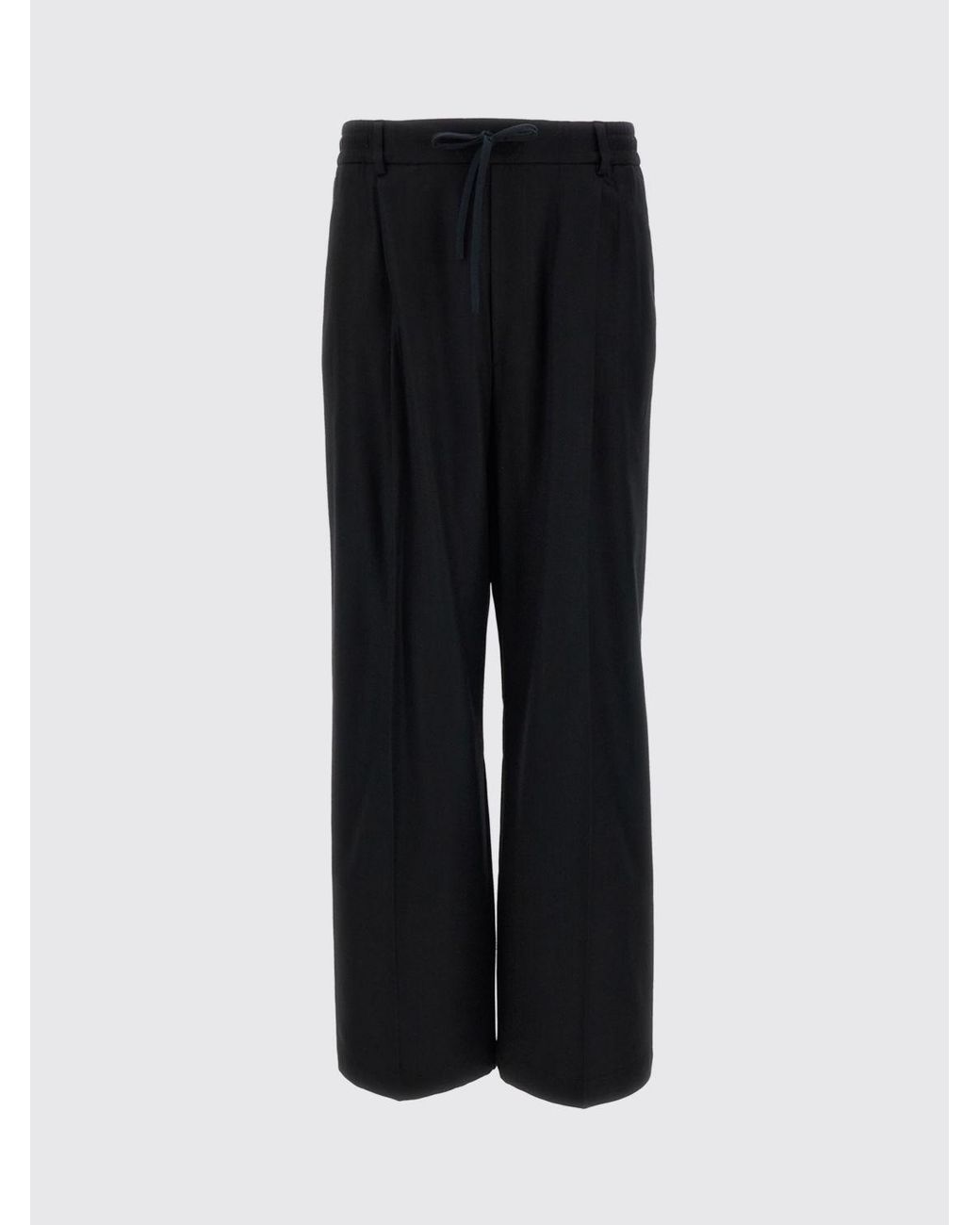 Barena Blue Mado Wide-Leg Virgin Wool Drawstring Trousers for men