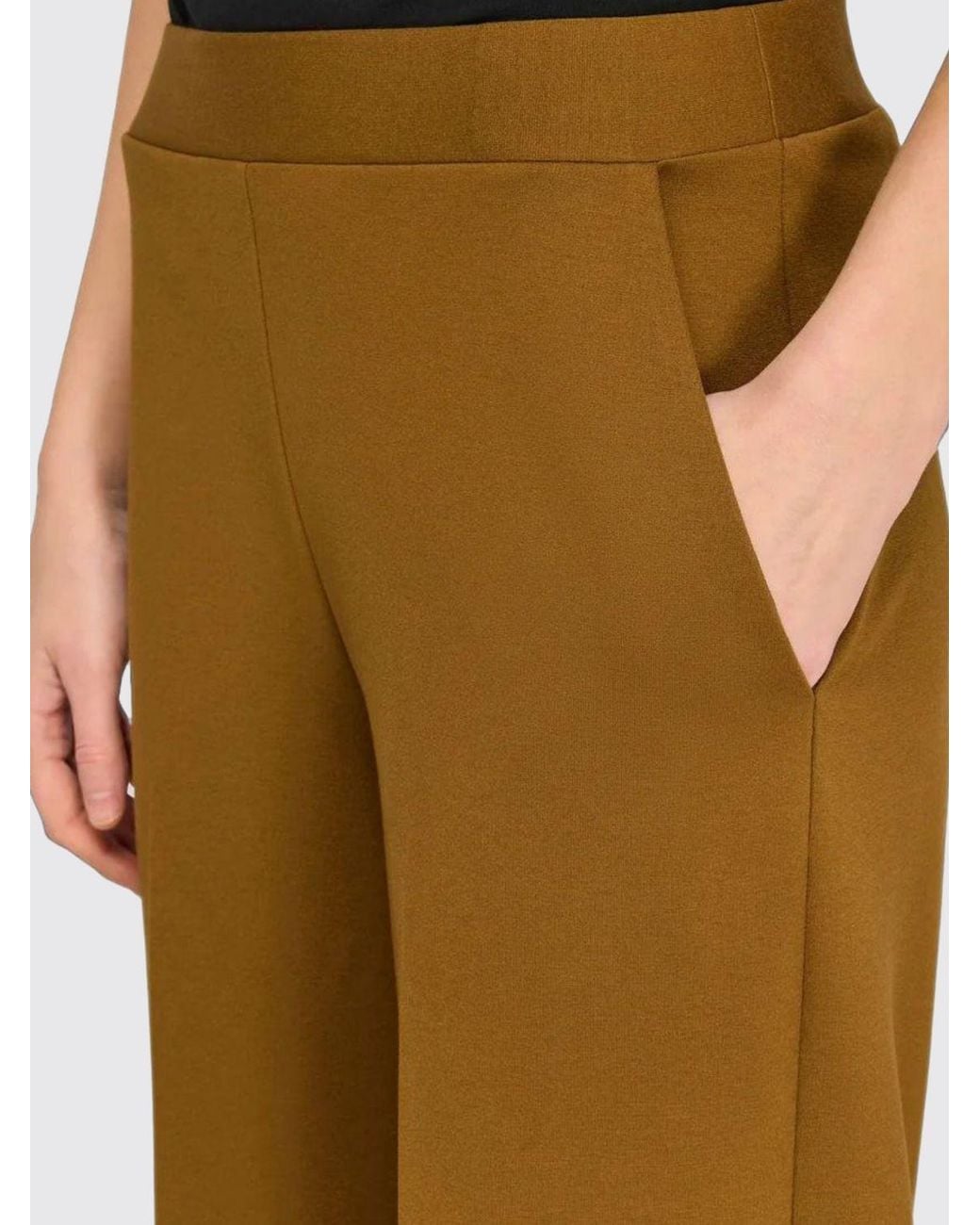Semicouture Natural Cropped Slim Fit Trousers