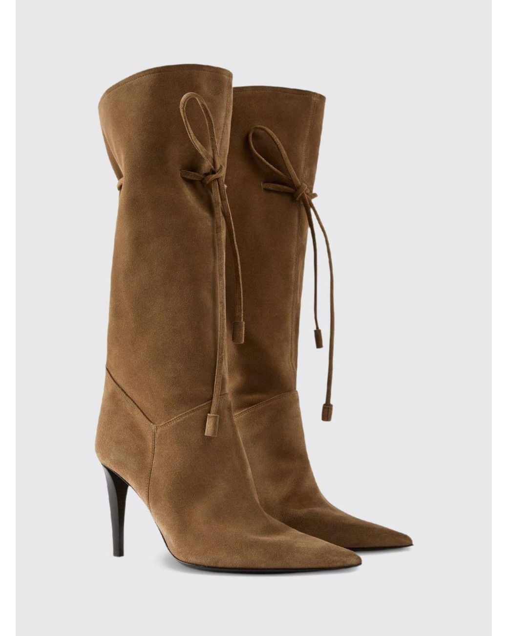 Giuseppe Zanotti Brown Suede Knee-High Boots With Stiletto Heel