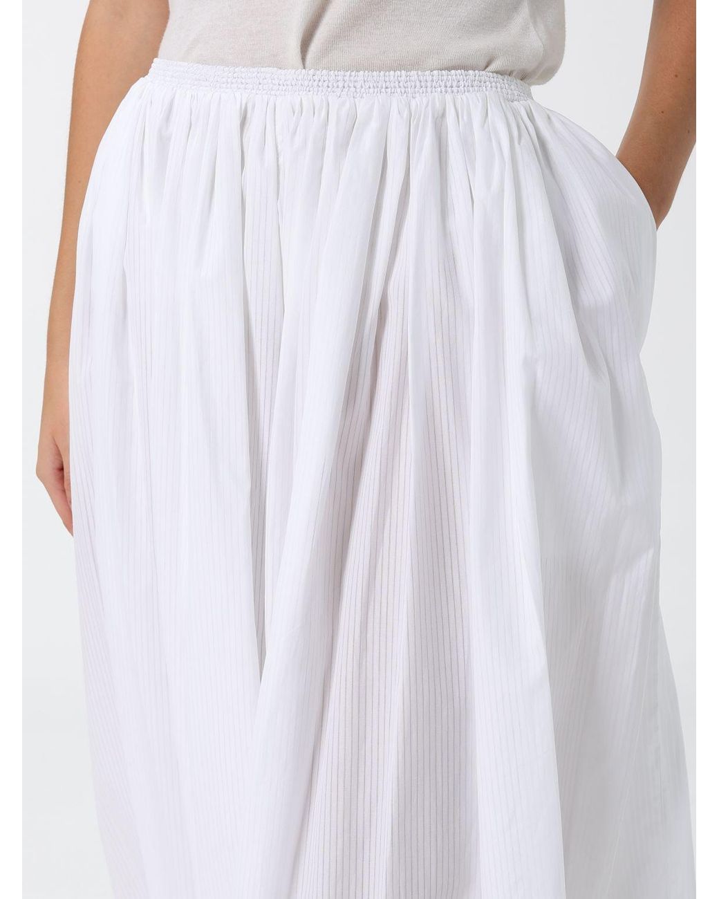 Alaïa White Wide-Leg Cotton Harem Trousers With Elasticated Waist