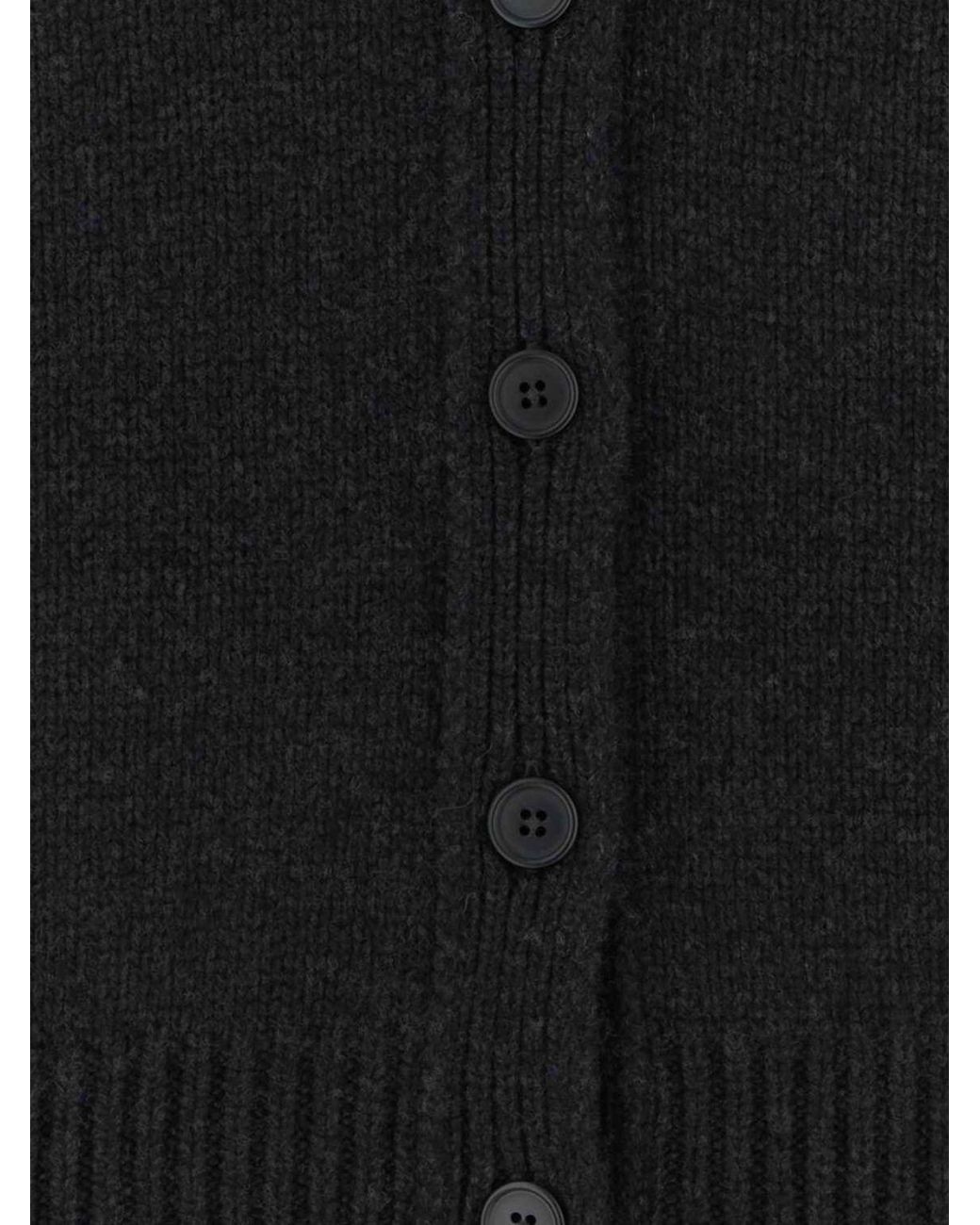 The Row Gray Cashmere Blend Cardigan With V-Neck, Dropped Shoulders And Button Closure
