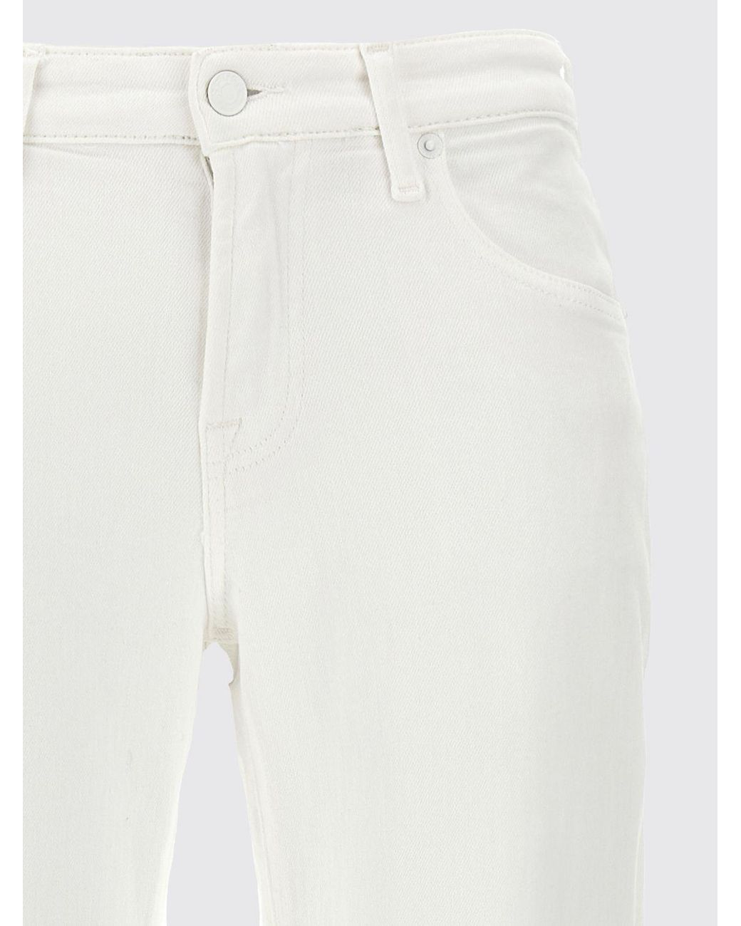 7 For All Mankind White Calie Straight Stretch Denim Jeans