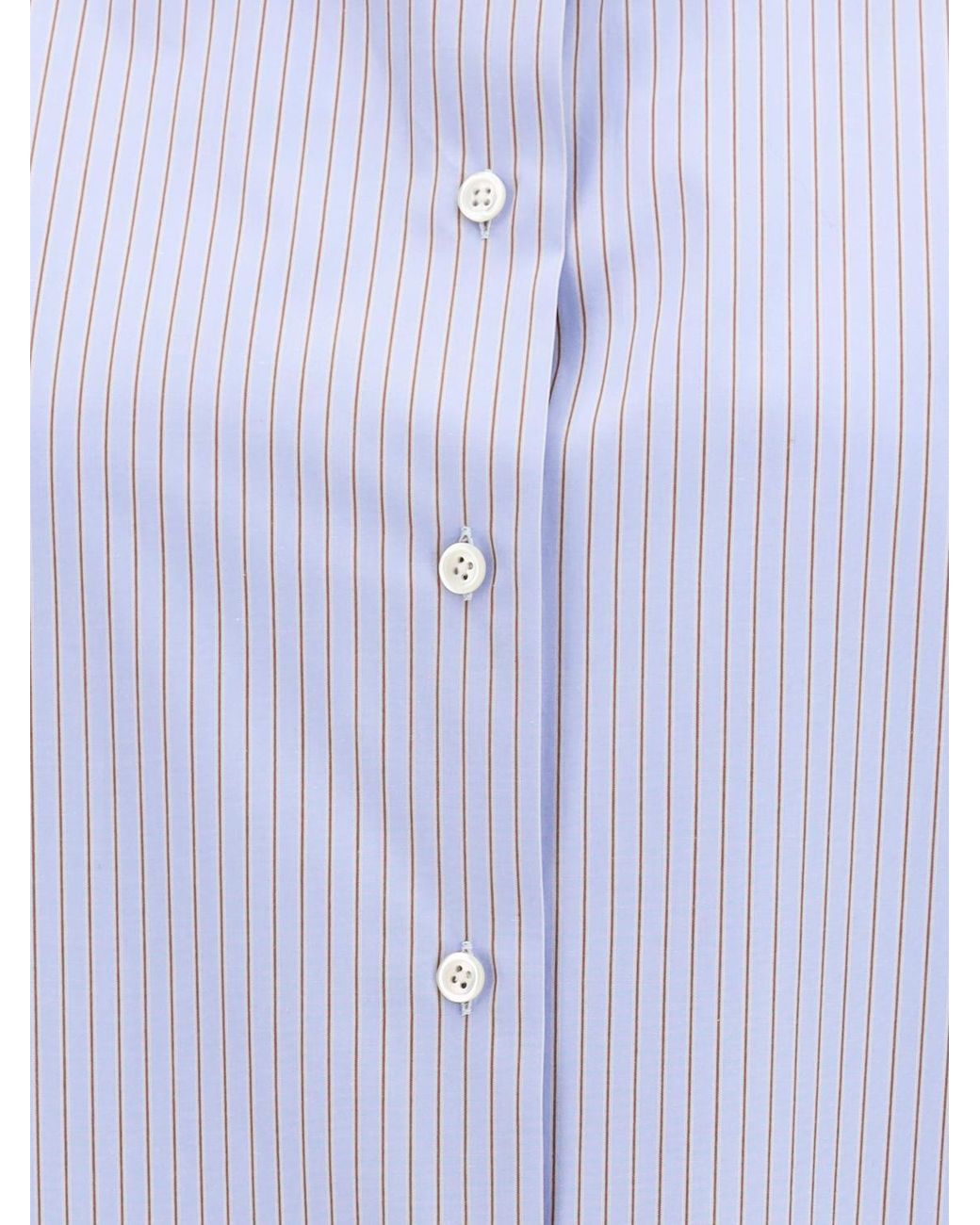 The Row Purple Striped Cotton Shirt
