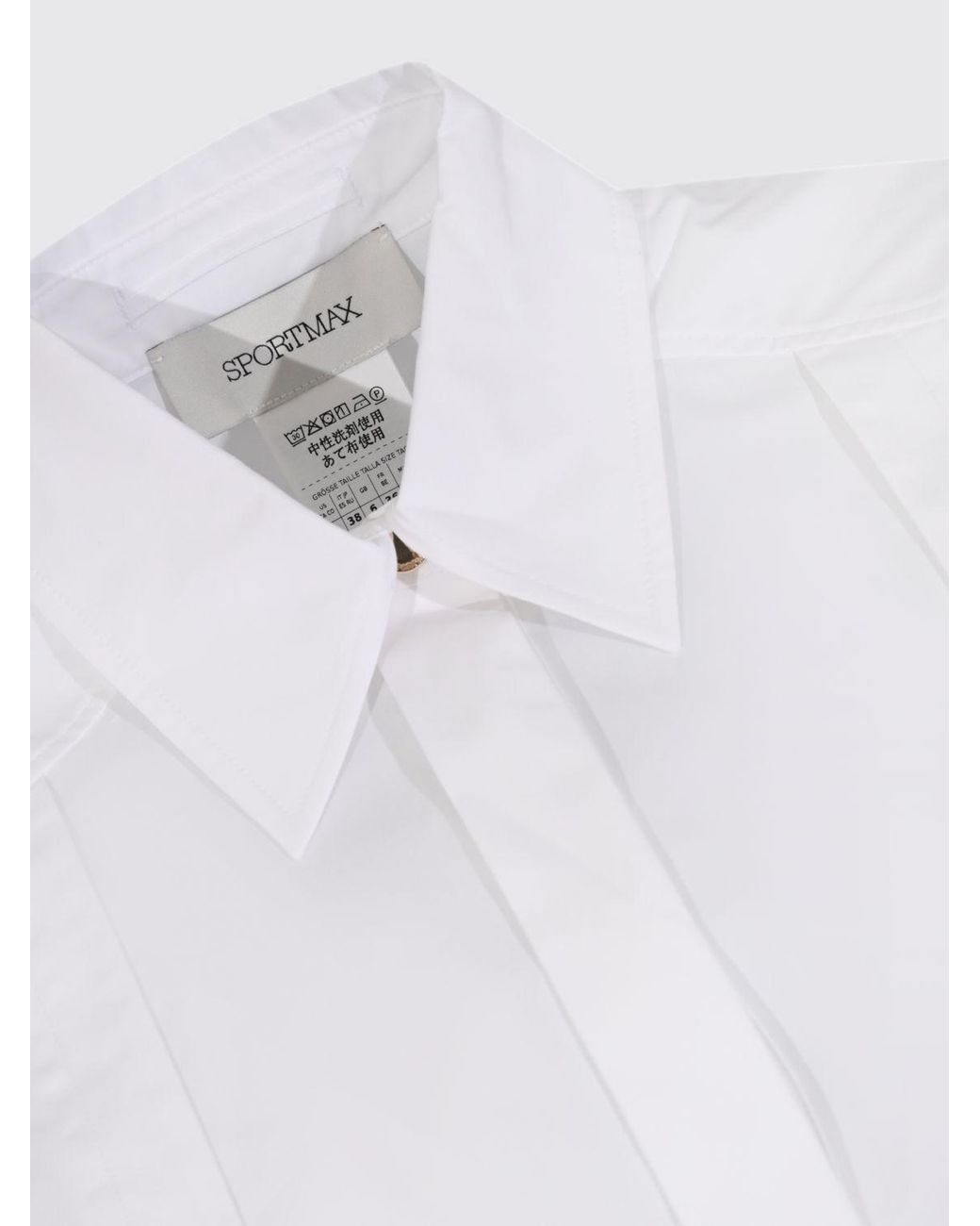 Sportmax White Cotton Corset-Style Shirt With A Concealed Buttoning